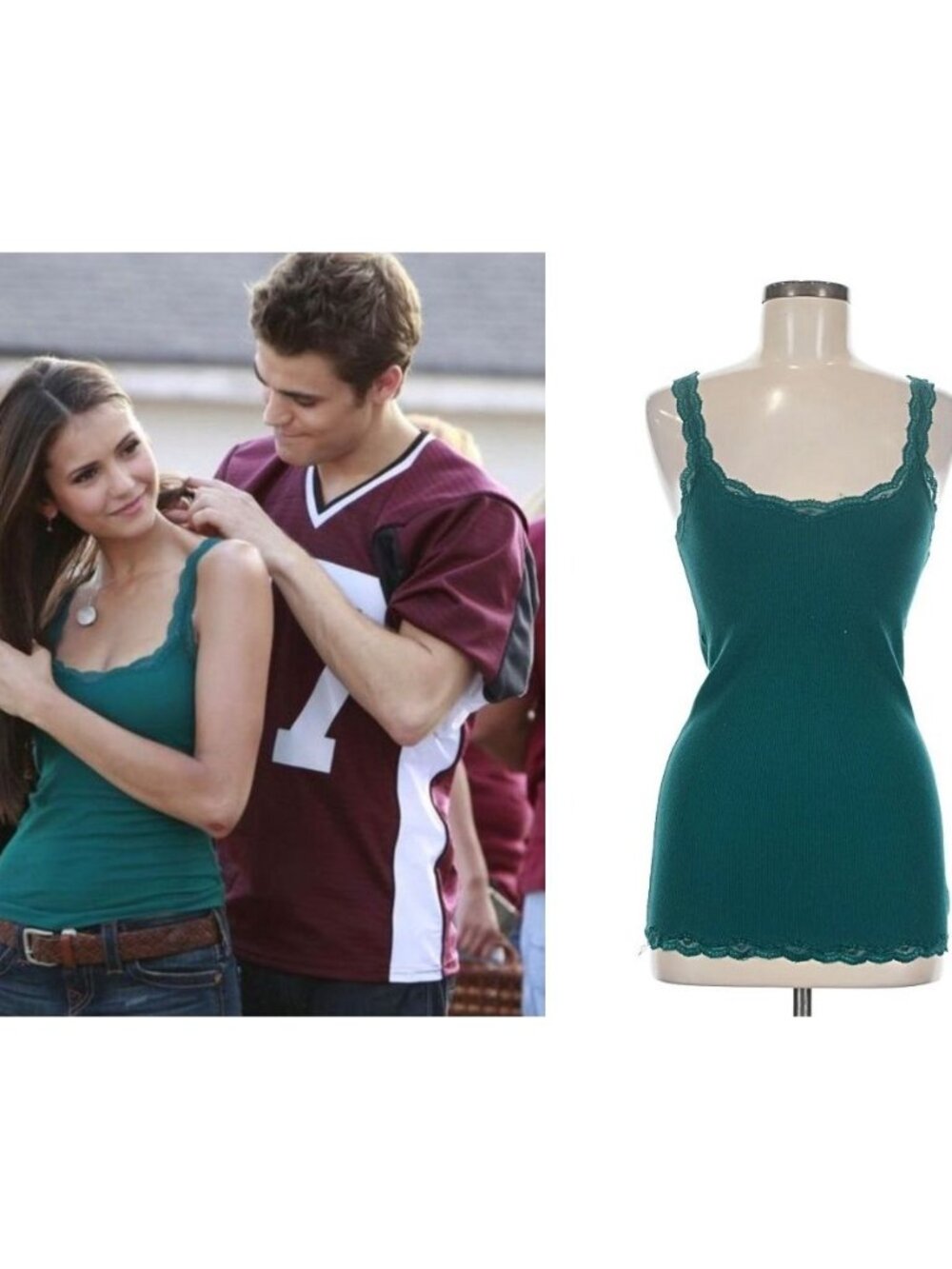 ASO ELENA GILBERT THE VAMPIRE DIARIES TVD Tank Top RARE EUC